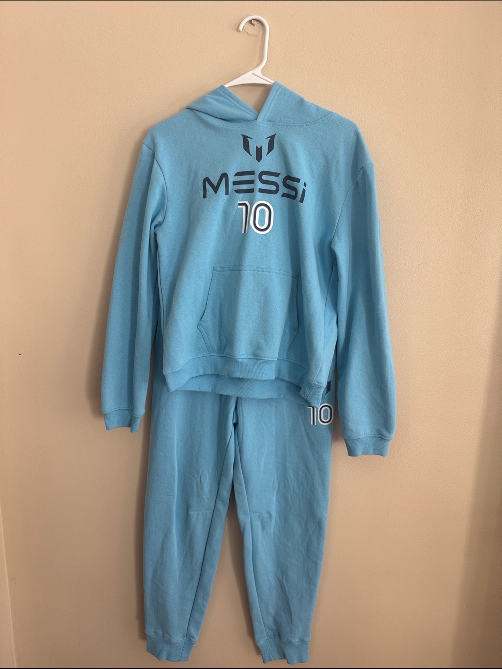 Kids Light Blue Jogger Sweatpants Set with Number 10